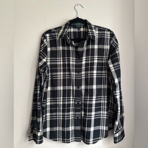 Ralph Lauren Black and White Checkered Cotton Shirt